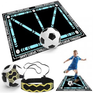 Porceluxe Soccer Training Mat with Adjustable Soccer Return Trainer - Non-Slip Soccer Training Equipmen…