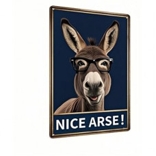 Carastora Funny Donkey Bathroom Sign – Farm-Style Humorous Tin Plaque for Restr…