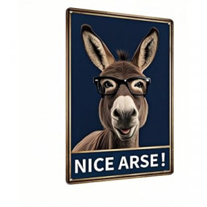 Carastora Funny Donkey Bathroom Sign – Farm-Style Humorous Tin Plaque for Restr…
