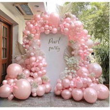 Pearl Pink Balloons Different Sizes Double Stuffed Pastel Baby Pale Pink Pearl Balloon Arch Garland Kit 18/1…