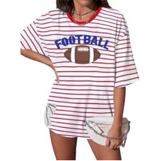 Football Shirt for Women Oversize Game Day T-Shirts Football Graphic Tee Tops Funny Sunday Funday Spo…