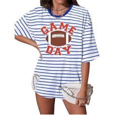 Football Shirt for Women Oversize Game Day T-Shirts Football Graphic Tee Tops Funny Sunday Funday Spo…