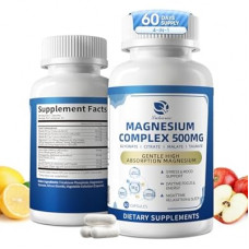 2 Pack Magnesium Complex for Women and Men 4-in-1 Magnesium Glycinate, Citrate, Malate, Taurate -…
