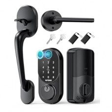 Smart Locks for Front Door: NUTOMO Keyless Entry Door Lock Deadbolt with Handle Set，Fingerp…