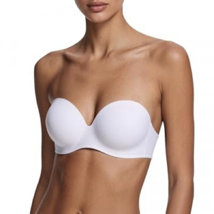 ZYQEXA Strapless Bras for Women with Support - Womens Underwire Push Up Plunge Full Coverage Tshir…