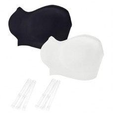 ZYQEXA Strapless Bras for Women - Seamless Non-Slip Wireless Pad Bralette Clear Straps Tube Top Sum…