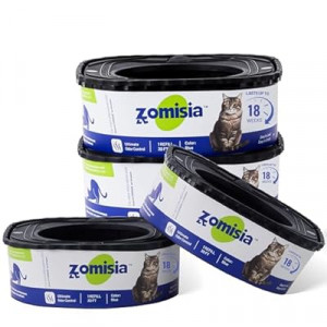 ZOMISIA 4 Pack Cat Litter Refill Bags, Non-See-Through Jumbo 120FT Cartridge Refill Total Up to Over 16…
