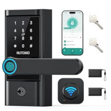 WiFi keypad Door Lock with Handle: NUTOMO keyless Entry doorlock deadbolt with Handle Set,Fingerpri…