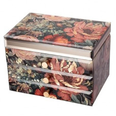 Palinna Glass Vintage Painting Jewelry Box, 3-Layer Jewelry Storage Case,Art Desktop Decorations Gift f…