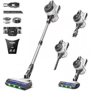 YONNDER Cordless Vacuum Cleaner, 50KPA/550W/70Mins Powerful Stick Vacuum for Home, Anti-Tangle, Self…