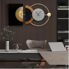 Tiuposr 32x16 Inch Modern Large Wall Clock Battery Operated - Silent Decorative Analog Clocks Asymmet…