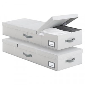 GRANNY SAYS 2 Pack Large Under Bed Storage, Underbed Organizer with Flid-Top Lid for Bedroom, Grey…