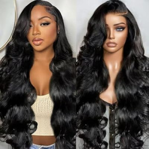 BeCools 30 Inch Body Wave Lace Front Wigs Human Hair Can Last 6-9 Months 200 Density Virgin Real Hu…