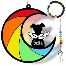 GDuolaPaws Personalized Dog Memorial Gifts for Loss of Dog, 3-Pieces Gift Set with Suncatcher & S…