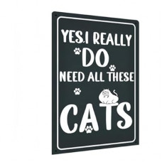 Carastora Funny Cat Lover Sign – Vintage Metal Wall Decor for Home, Office, or Shelf – Humorous Tin Sig…