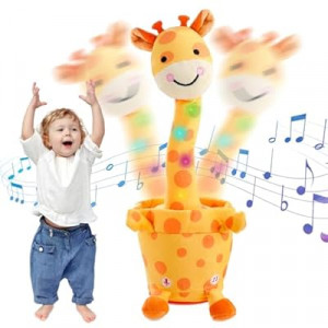 LLUKEME Dancing Talking Giraffe Toy, Stuffed Animal Baby Toy Repeating What You Say, Glowing…