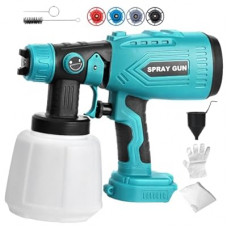 Paint Sprayer Compatible with Makita 18V Lithium Battery, Cordless Paint Sprayer HVLP Spray Gun with Copp…