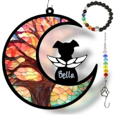 GDuolaPaws Dog Memorial Suncatcher Gift Package with Bracelet & Sympathy Card, Persona…