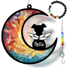 GDuolaPaws Personalized Dog Memorial Gifts for Loss of Dog, 3-Pieces Gift Set with Suncatcher & S…