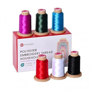 Poolin Richword Selected 800M 6 Colors Embroidery Thread, 40WT(108D/2) Polyester Thread Se…