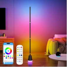Clownya LED Corner Floor Lamp with App Control, Smart RGB Color Changing, Music Sync, Remote Con…