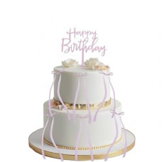 JRYZCHBO Happy Birthday Cake Topper,Acrylic Cake Sign Decorations,Birthday Cake Topper S…