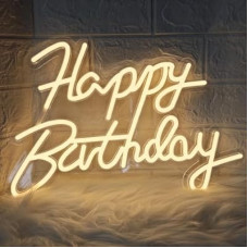 Happy Birthday Neon Signs,Adjustable LED Neon Light Sign Backdrop powered by USB,Light Up…