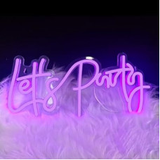 Let's Party Neon Sign,Adjustable LED Neon Lights powered by USB,Wall Decor Art Decorative Lights for Birt…