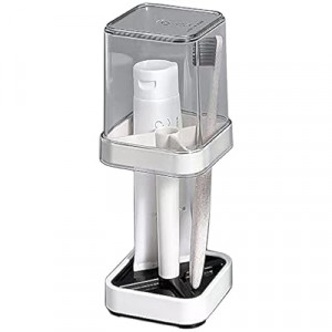 1 Pack Toothbrush Holder Stand with Cover/Cup, 3 Slots Toothbrush Holders for Bathrooms, Compatible…