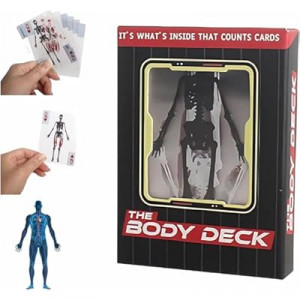 The Body Deck Playing Cards, 3D Transparent Human Anatomy Design, Educational Card Game, Waterproo…