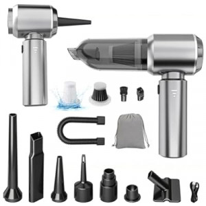 KedeeSparkle Mini Car Vacuum Cleaner, 4 in 1 Cordless Vacuum Cleaner, 22000PA High Power Port…