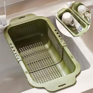 Dish Drying Rack for Kitchen Counter, Retractable Draining Basket in Sink Dish Drainers, Multipurpose Dish Dr…