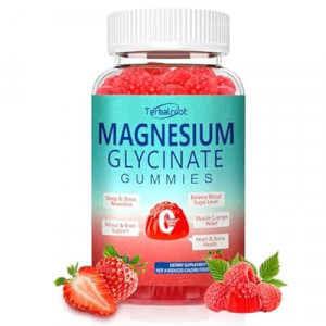 Magnesium Glycinate Gummies 400mg, Sleep & Relaxation Support, Sugar Free Vegan Magnesium Gum…