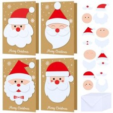 Dispowreath 48 Pcs DIY Christmas Card Making Kits with Envelopes DIY Christmas Craft Make Your Own Sa…