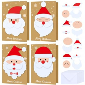 Dispowreath 48 Pcs DIY Christmas Card Making Kits with Envelopes DIY Christmas Craft Make Your Own Sa…