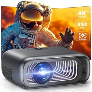 [Electric Focus/Auto Keystone] Projector with WiFi and Bluetooth, 650ANSI Native 1080P Outdoor Mo…