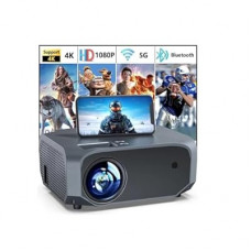 Projector with 5G WiFi and Bluetooth Native 1080P 4K Support, Outdoor Movie Projector with Screen, Porta…