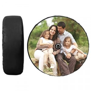 Klsify Custom Spare Tire Cover with Backup Camera Hole, Personalized Car Wheel Protector Photo Logo Te…