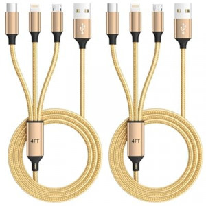 USB Multi Charging Cable for All Devices, Nylon 3 in 1 Multiple Charger Cable Charger with Multipl…