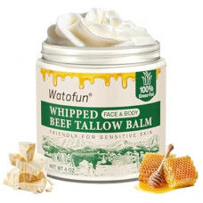 Whipped Beef Tallow Balm for Skin - 100% Organic Grass-Fed Tallow & Honey Body Butter, Infused with Ol…