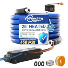 25ft Heated Water Hose for RV, Heated Drinking Water Hose, Features Energy-Saving Thermostat…