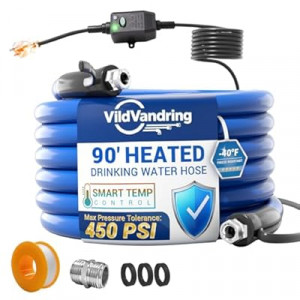 Heated Water Hose for RV 90ft, Heated Drinking Water Hose, Features Ground-Fault Circuit Interr…