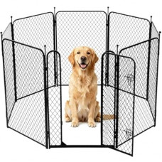 ZOMISIA Paw Safe Dog Playpen for Large Dogs, 40 Inch 8 Panels Anti-Pinch Diamond Mesh Dog Fence In…