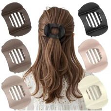 ANGSTUEM Flat Hair Clips for Women, 6 Pack Flat Claw Clip Non-Slip Grip For Thick Thin Hair, Comfo…