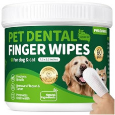 PHASORRA Dog Dental Care Wipes - 60Ct Tooth Brushing kit, Heavy Duty Teeth Cleaning for…