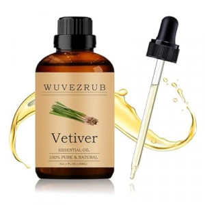 Wuvezrub Vetiver Essential Oil 120ML - 100% Pure and Natural Oils for Aromatherapy Diffuser - 4 Fl Oz/Ve…