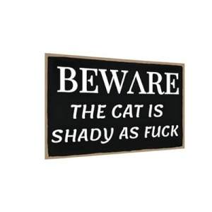 Carastora Vintage Animal Warning Sign – Funny Metal Sign for Pet Owners – Cat Suspicious, Dog Loud…