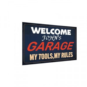 Carastora Garage Sign – Vintage Metal Wall Decor, a Gift for Dad, Husband, or Grandpa – Vintage Too…