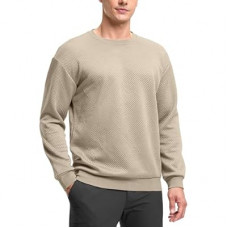 G Gradual Mens Sweatshirt Geometric Textured Crewneck Sweater Long Sleeves Casual Dress…