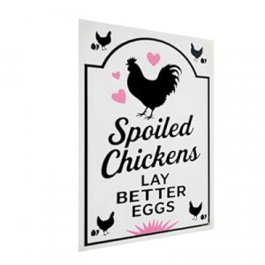Carastora Funny Chicken Coop Sign - Outdoor Farmhouse Tin Sign with Humorous Quote, Farm Accessory f…
